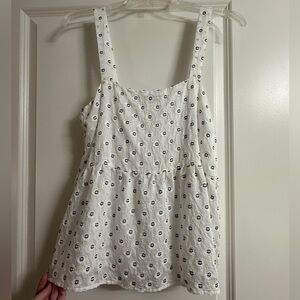 White Floral Women's Top